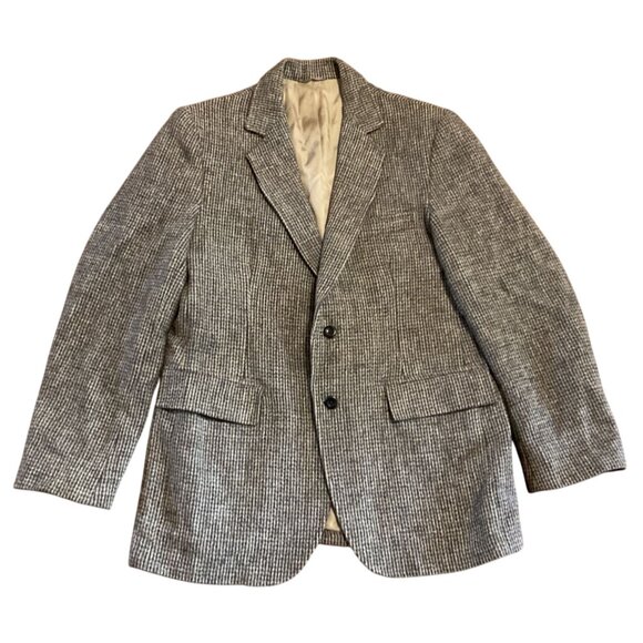 VTG HARRIS TWEED SPORT COAT SZ 40R BROWN 2 BUTTON PARTIALLY LINED MENS - Picture 1 of 7